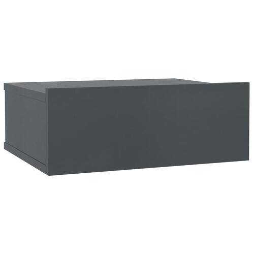 Væghængt natbord 40x30x15 cm konstrueret træ grå