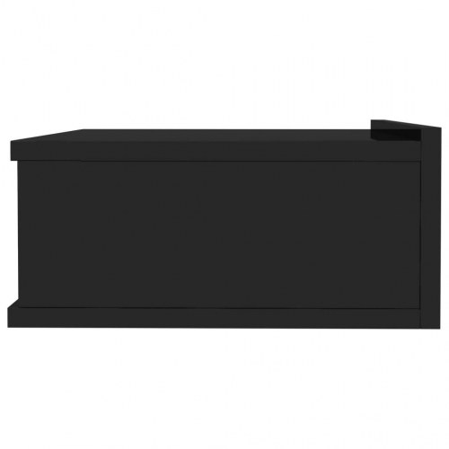 Svævende natborde 2 stk. 40 x 30 x 15 cm konstrueret træ sort