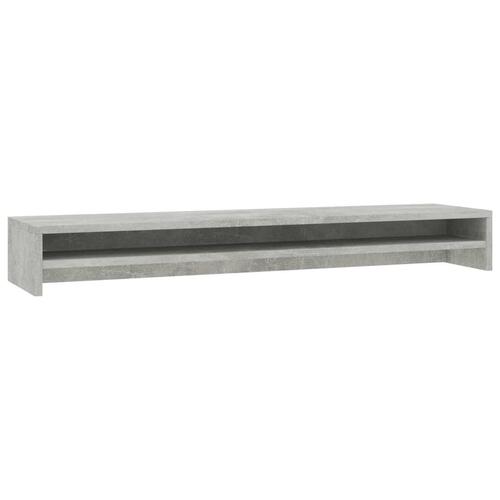 Skærmstander 100x24x13 cm konstrueret træ betongrå