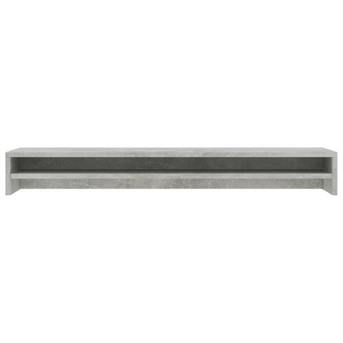Skærmstander 100x24x13 cm konstrueret træ betongrå