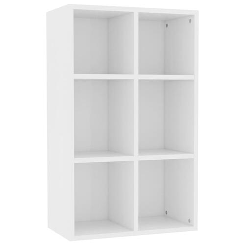 Bogreol/skænk 66x30x98 cm konstrueret træ hvid