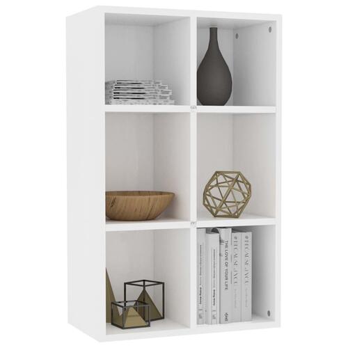 Bogreol/skænk 66x30x98 cm konstrueret træ hvid