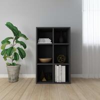 Bogreol/skænk 66x30x98 cm konstrueret træ sort