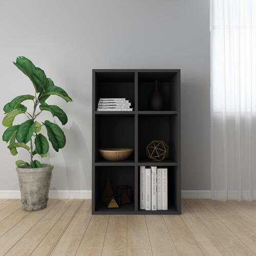 Bogreol/skænk 66x30x98 cm konstrueret træ sort