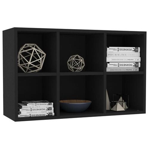 Bogreol/skænk 66x30x98 cm konstrueret træ sort