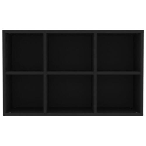 Bogreol/skænk 66x30x98 cm konstrueret træ sort