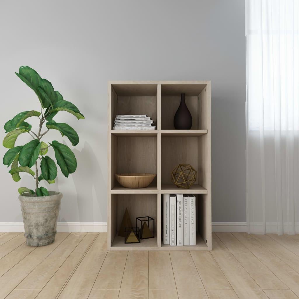 Bogreol/skænk 66x30x98 cm konstrueret træ sonoma-eg
