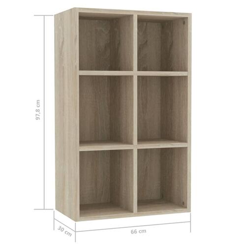 Bogreol/skænk 66x30x98 cm konstrueret træ sonoma-eg