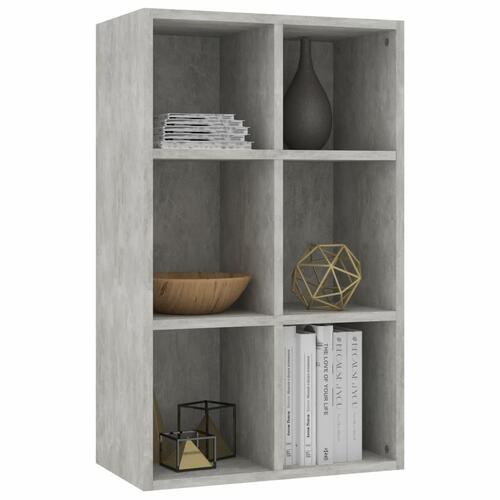 Bogreol/skænk 66x30x98 cm konstrueret træ betongrå