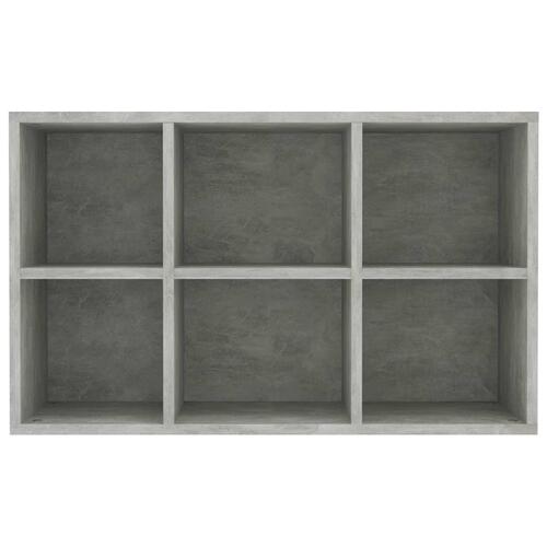 Bogreol/skænk 66x30x98 cm konstrueret træ betongrå