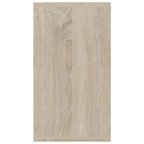 Bogreol/skænk 66x30x98 cm konstrueret træ hvid og sonoma-eg