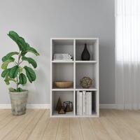 Bogreol/skænk 66x30x98 cm konstrueret træ hvid højglans