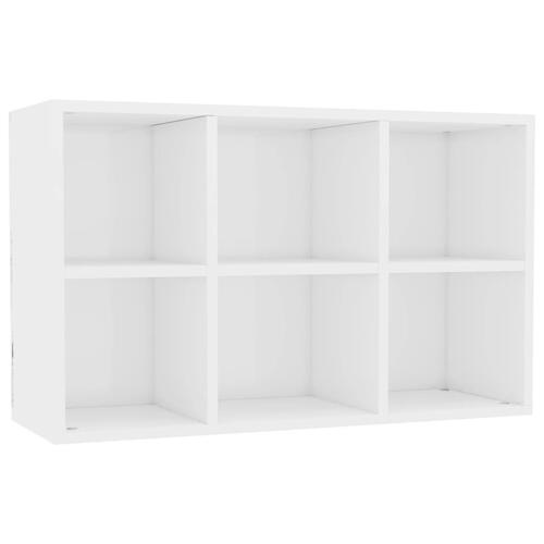 Bogreol/skænk 66x30x98 cm konstrueret træ hvid højglans