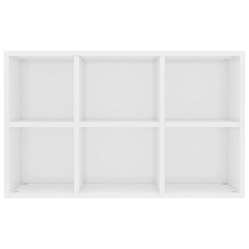 Bogreol/skænk 66x30x98 cm konstrueret træ hvid højglans