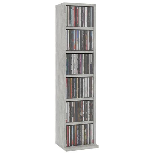 Cd-reol 21x20x88 cm konstrueret træ betongrå