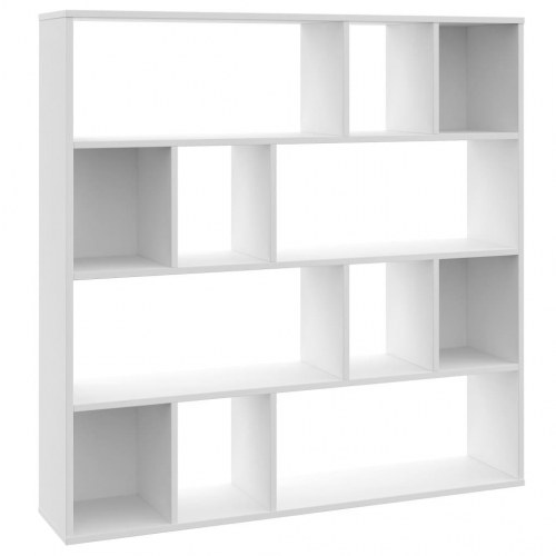 Rumdeler/bogreol 110x24x110 cm konstrueret træ hvid