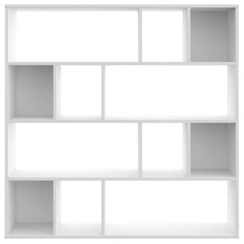 Rumdeler/bogreol 110x24x110 cm konstrueret træ hvid