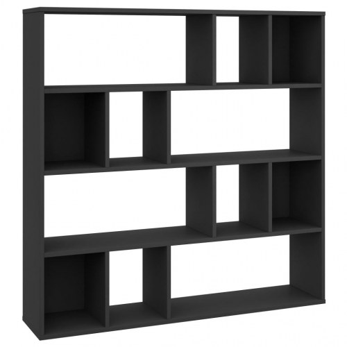 Rumdeler/bogreol 110x24x110 cm konstrueret træ sort
