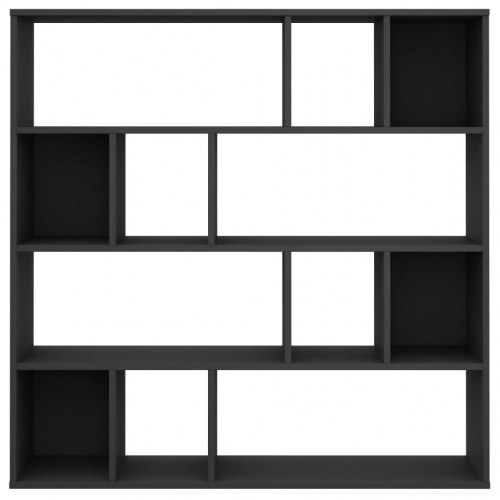 Rumdeler/bogreol 110x24x110 cm konstrueret træ sort