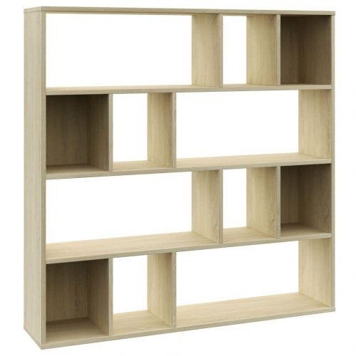 Rumdeler/bogreol 110x24x110 cm konstrueret træ sonoma-eg