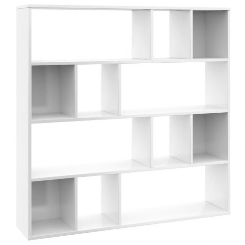 Rumdeler/bogreol 110x24x110 cm konstrueret træ sort højglans
