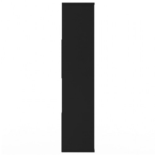 Rumdeler/bogreol 110x24x110 cm konstrueret træ sort højglans