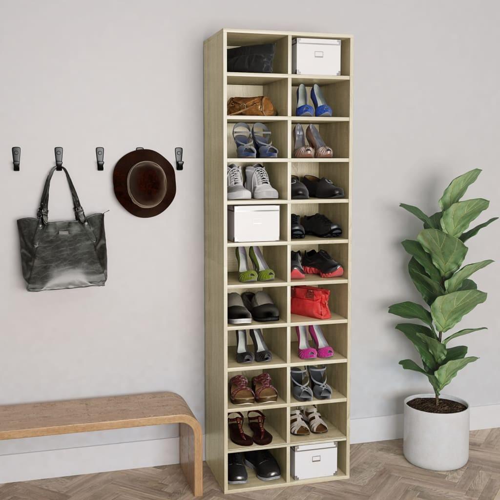 Skoskab 54x34x183 cm konstrueret træ sonoma-eg