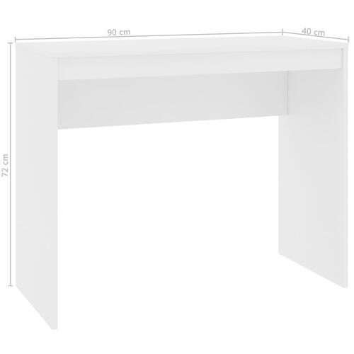 Skrivebord 90x40x72 cm konstrueret træ hvid