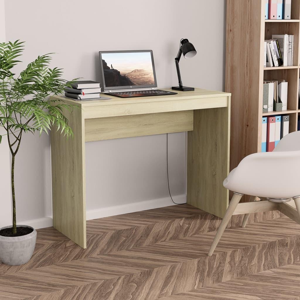 Skrivebord 90x40x72 cm konstrueret træ sonoma-eg