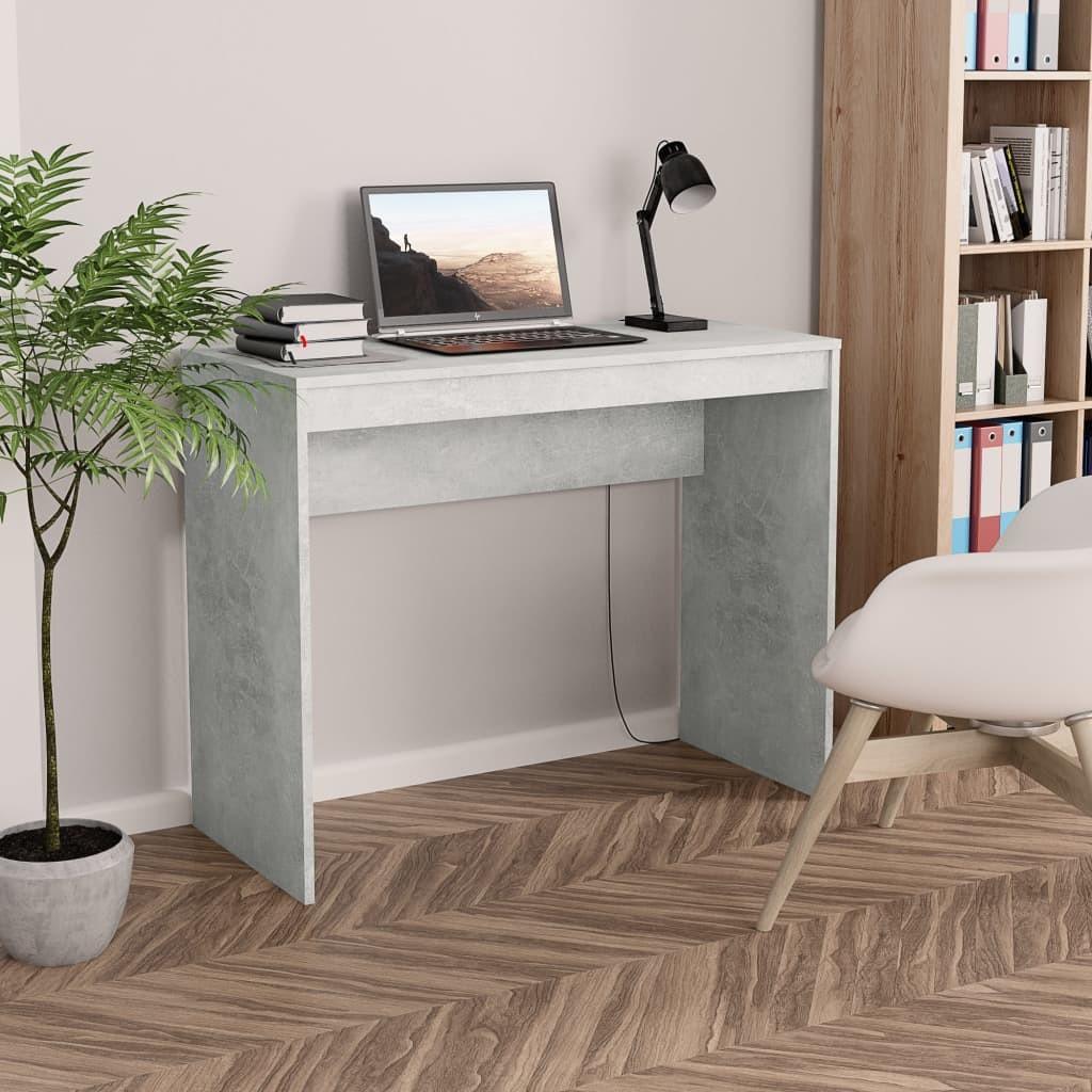 Skrivebord 90x40x72 cm konstrueret træ betongrå