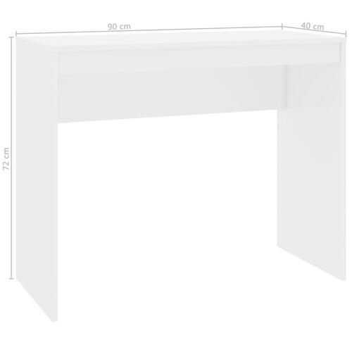 Skrivebord 90x40x72 cm konstrueret træ hvid højglans