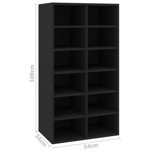Skoreol 54x34x100,5 cm konstrueret træ sort