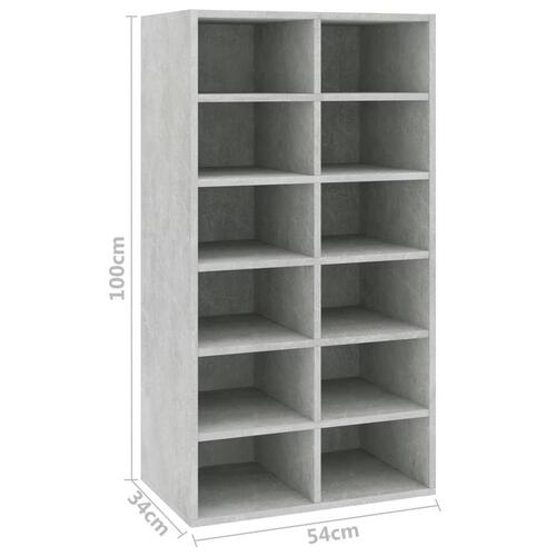 Skoreol 54x34x100,5 cm konstrueret træ betongrå