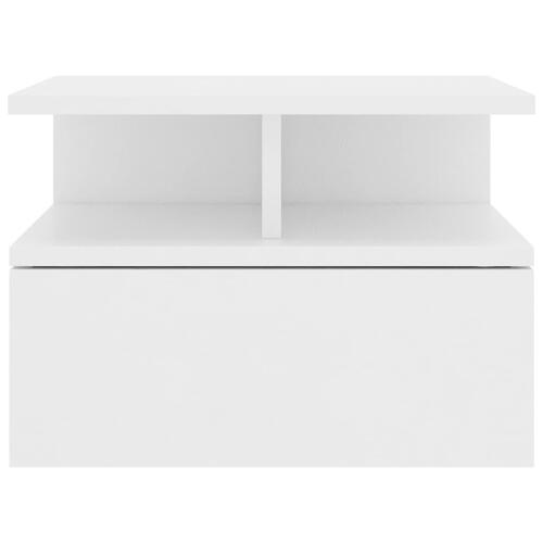 Svævende natborde 2 stk. 40 x 31 x 27 cm konstrueret træ hvid