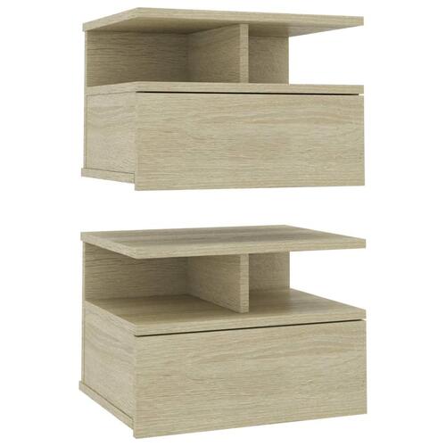 Svævende natborde 2 stk. 40 x 31 x 27 cm konstrueret træ sonoma