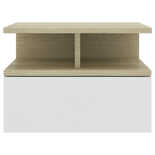 Svævende natborde 2 stk. 40x31x27 cm konstrueret træ hvid