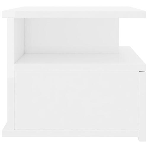Svævende natborde 2 stk. 40x31x27 cm konstrueret træ hvid