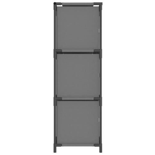 Opbevaringsskab med 3 stofkurve 34x34x101 cm stål grå
