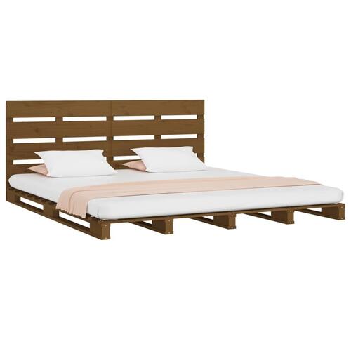 Sengeramme 150x200 cm kingsize massivt fyrretræ gyldenbrun