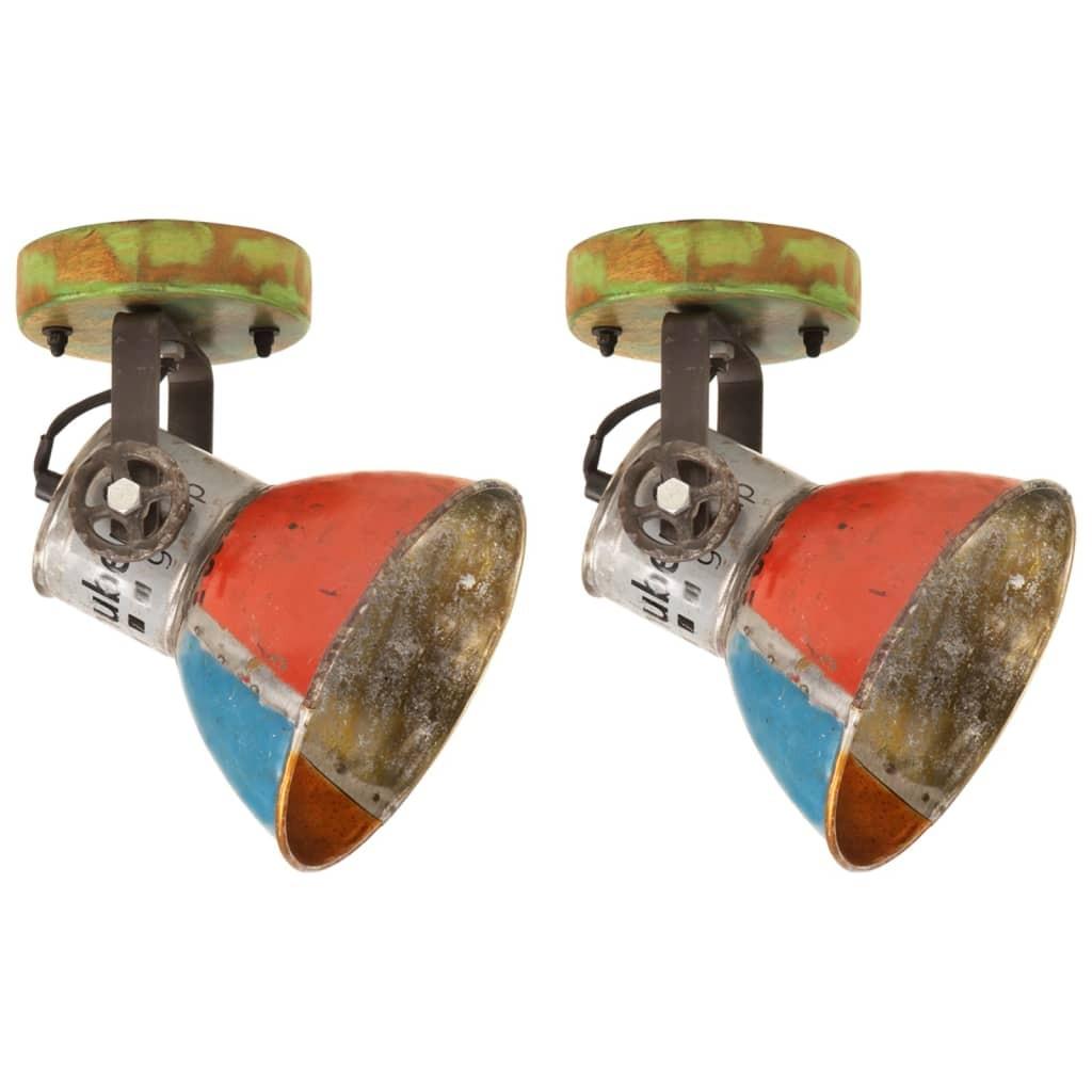 Væg-/loftlamper 2 stk. 17x24 cm E27 genbrugsmaterialer