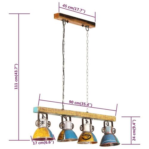 Industriel loftlampe 111 cm 25 W E27 flerfarvet