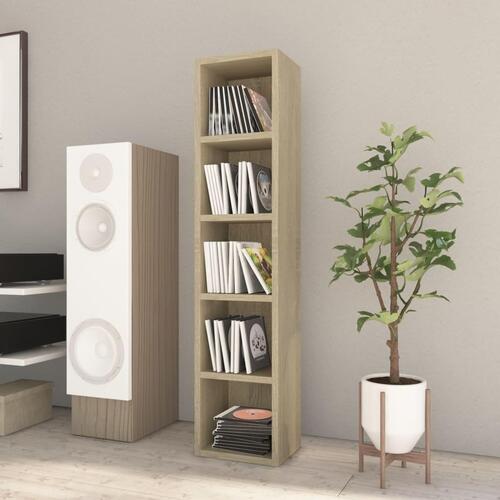 CD-reol 21 x 16 x 93,5 cm spånplade sonoma-eg