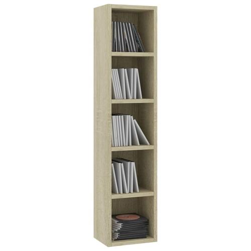 CD-reol 21 x 16 x 93,5 cm spånplade sonoma-eg