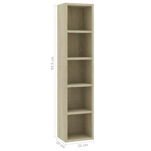CD-reol 21 x 16 x 93,5 cm spånplade sonoma-eg