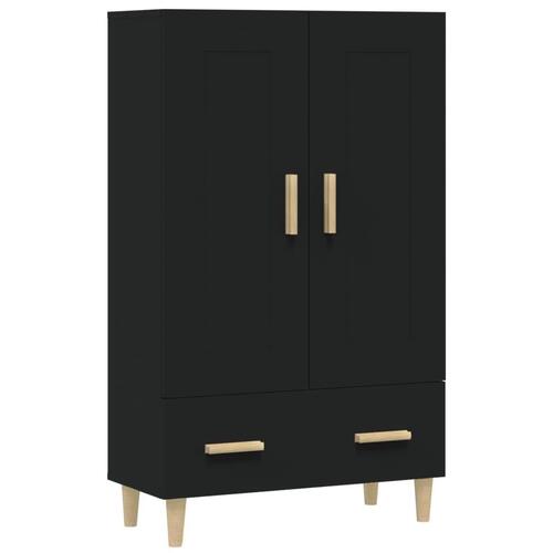 Skab 70x31x115 cm konstrueret træ sort