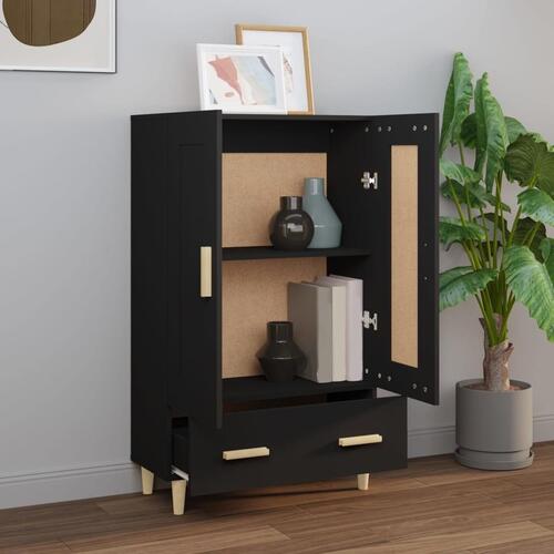 Skab 70x31x115 cm konstrueret træ sort