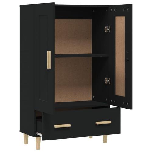 Skab 70x31x115 cm konstrueret træ sort