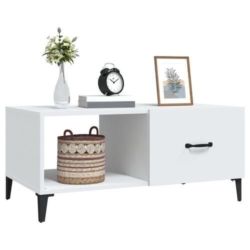 Sofabord 90x50x40 cm konstrueret træ hvid