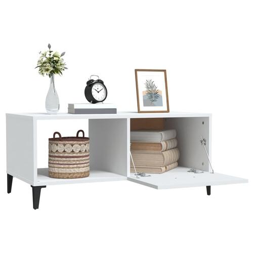 Sofabord 90x50x40 cm konstrueret træ hvid