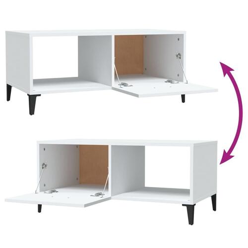 Sofabord 90x50x40 cm konstrueret træ hvid